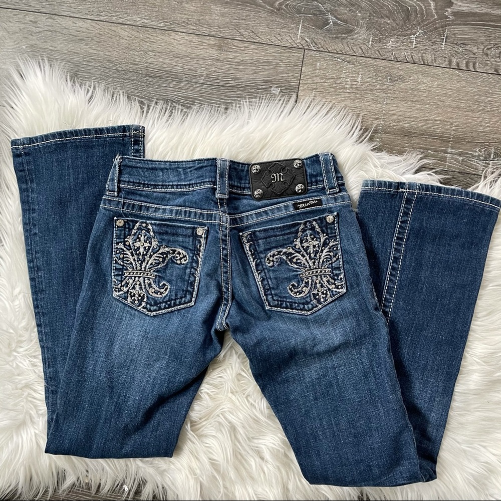 Miss me boot cut denim jeans bling pockets women’s size 26